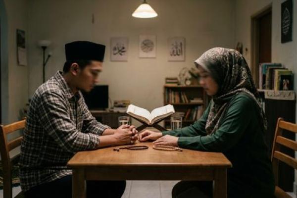 Ilustrasi komunikasi suami istri 