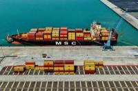 Kapal MV. MSC CARLA III sandar di Pelabuhan Patimban, Subang, Jawa Barat. Foto: hubla/katakini