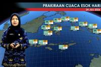 Prakirawan BMKG menjelaskan prediksi cuaca di Indonesia pada Jumat (24/7/2026) (Foto: Tangkapan Layar)