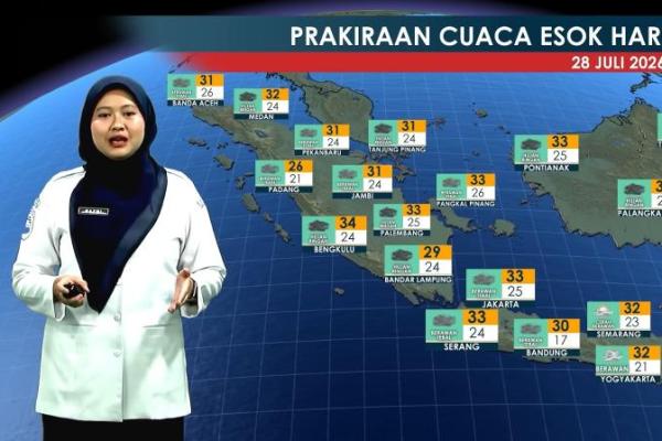 Prakirawan BMKG menjelaskan prediksi cuaca di Indonesia pada hari ini (Foto: Tangkapan Layar) 