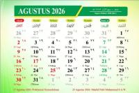Kalender bulan Agustus 2026 (Foto: Kemenag RI)