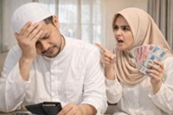 Ilustrasi uang dan istri 