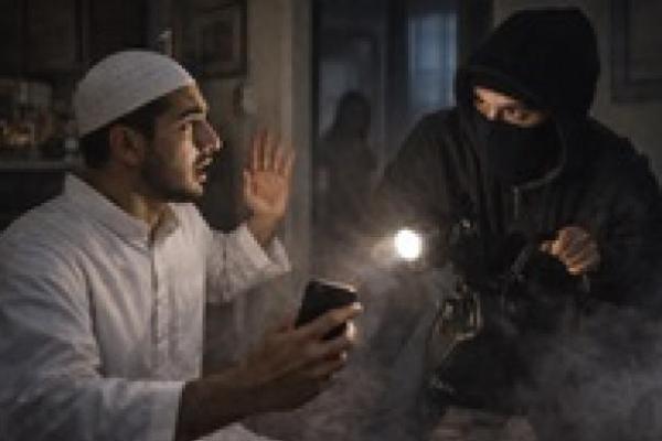 Ilustrasi foto menghadapi pencuri 