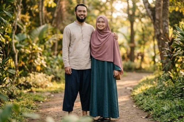 Ilustrasi foto pasangan suami istri mengikuti syariat Islam 