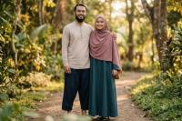 Ilustrasi foto pasangan suami istri mengikuti syariat Islam