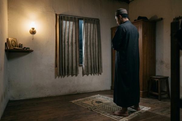 Ilustrasi foto melaksanakan shalat tahajud 