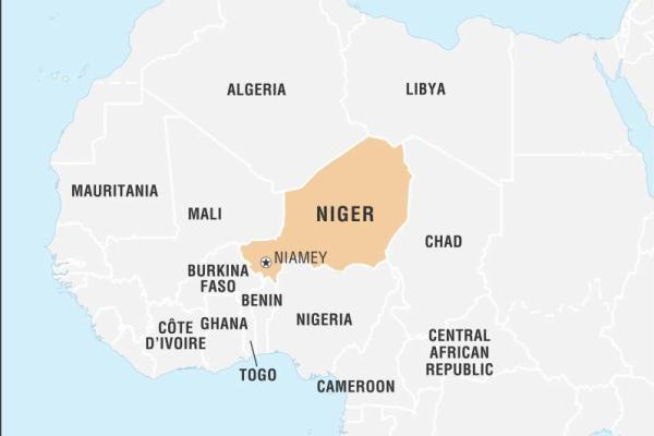 Ilustrasi peta negara Niger. 