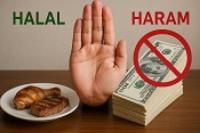 Ilustrasi foto halal dan haram makanan serta penghasilan