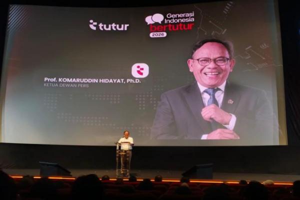 Ketua Dewan Pers, Komaruddin Hidayat memberikan keynote speaker di forum diskusi Generasi Indonesia Bertutur (Foto: Vaza/Katakini) 