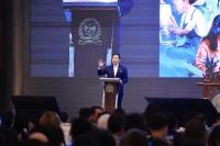 Wakil Ketua MPR RI sekaligus Ketua Fraksi Partai Demokrat DPR RI, Edhie Baskoro Yudhoyono (Ibas) memberi sambutan dalam Seminar Kebangsaan Fraksi Partai Demokrat bersama Kementerian Ekonomi Kreatif bertema Muda Berkarya, Ekonomi Berdaya, Indonesia Maju (Foto: Humas MPR)