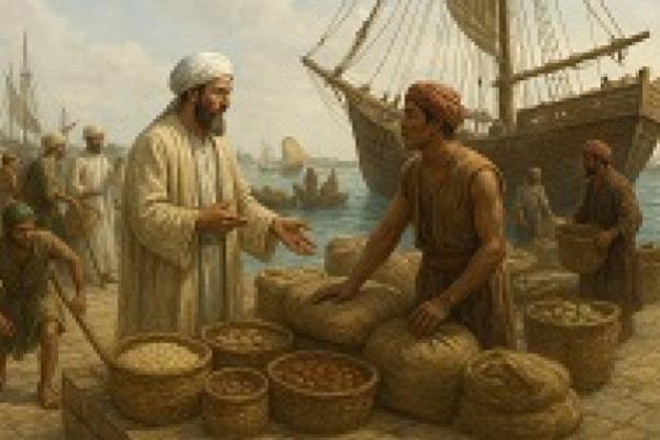 Ilustrasi suasana perdagangan 