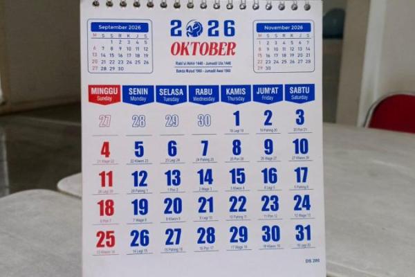 Ilustrasi - kalender bulan Oktober 2026 (Foto: Vaza/Katakini) 