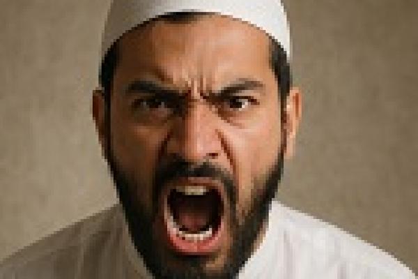 Ilustrasi muslim marah 