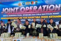 Pengungkapan 1,16 Ton Narkoba di Perairan Selat Malaka. (Foto: Antara)