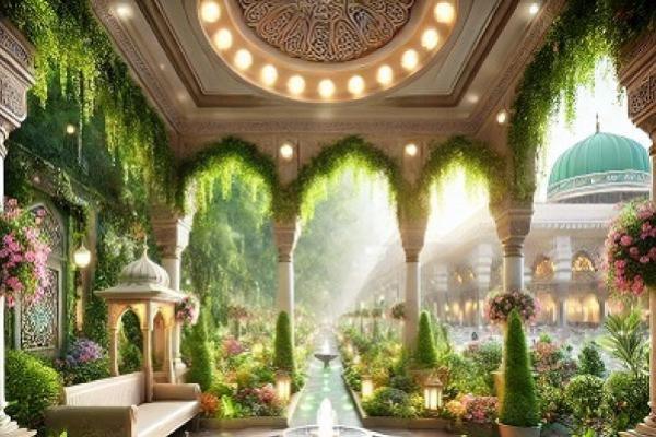 Ilustrasi - raudhah atau taman surga (Foto: AI) 