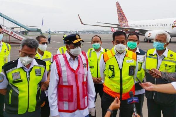 Menhub Ramp Check Pesawat di Bandara Soekarno-Hatta