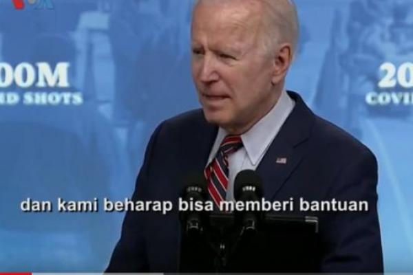 Presiden Joe Biden berjanji untuk membagikan dosis berlebih ke negara lain. 