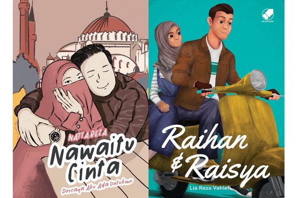 Rekomendasi 2 novel Islami berjudul Nawaitu Cinta dan Raihan & Raisya. (FOTO: GRAMEDIA) 