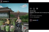 Kocak! Akun Instagram Juventus Unggah Gambar Jajan Dawet di Candi Borobudur
