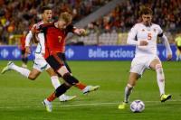  Kevin De Bruyne mencetak golnya yang ke-25 untuk Belgiasaat melawan Wales (foto: REUTERS)