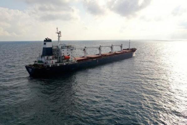 Kapal kargo berbendera Sierra Leone Razoni, membawa gandum Ukraina, dekat Istanbul, Turki, 3 Agustus 2022. Foto: Reuters 