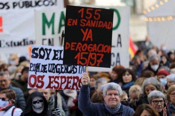 Puluhan Ribu Petugas Kesehatan Spanyol Aksi Protes Pemotongan Dana