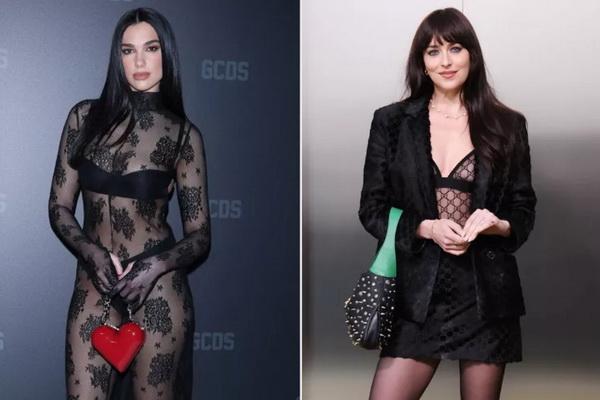 Tren Gaun Transparan, Gaya Dua Lipa dan Dakota Johnson di Milan Fashion Week