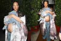 Selalu Tampil Gaya, Rihanna Gendong Putranya RZA Kompak Pakai Outfit Denim