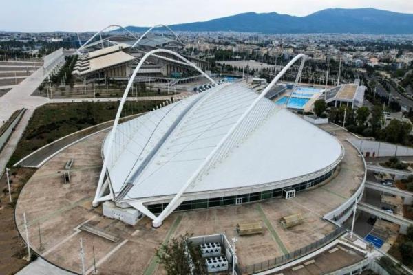 Pemandangan lintasan Sepeda Olimpiade dengan kubahnya, dirancang oleh arsitek Spanyol di Athena, Yunani, 2 Oktober 2023. Foto: Reuters 