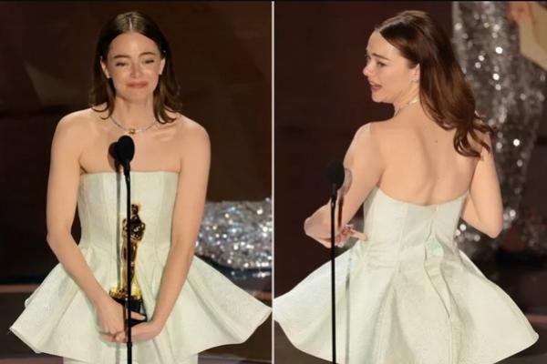 Gaun Louis Vuitton Robek di Panggung Oscar 2024, Emma Stone Salahkan Ryan Gosling